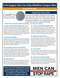 Eight Strategies for Mobilizing Campus Men One Pager