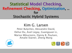Statistical Model Checking, Refinement Checking, Optimization