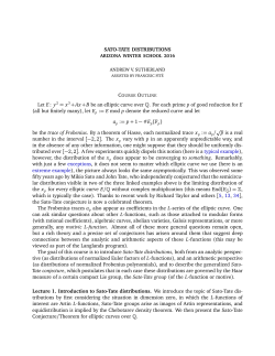 SATO-TATE DISTRIBUTIONS Let E