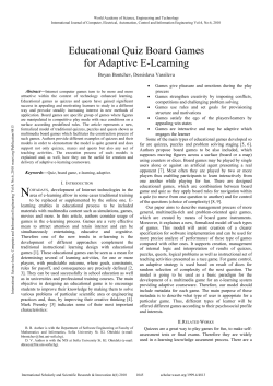 Educational Quiz Board Games for Adaptive E