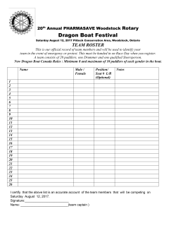 Team Roster (Word) - Woodstock Dragon Boat Festival