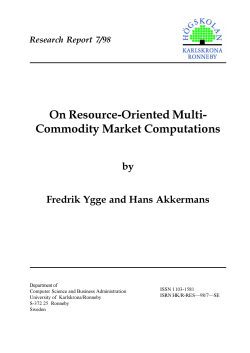 On Resource-Oriented Multi- Commodity Market