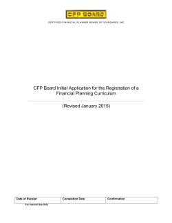CFP Board Registered Program Initial Application