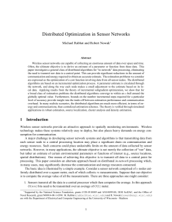 Distributed Optimization in Sensor Networks