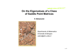 On the Eigenvalues of a Class of Saddle Point Matrices