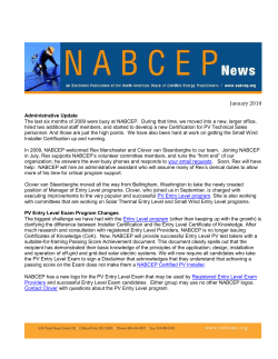 NABCEP News: January 2010