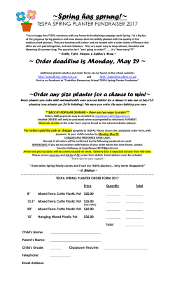 ORDER FORM &ndash; Flowers &ndash; 2017 - &Eacute;cole Tantallon Junior