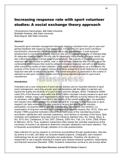 Increasing response rate with sport volunteer studies