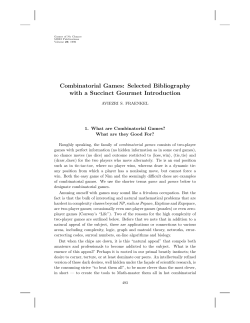 Combinatorial Games: Selected Bibliography with a - Library