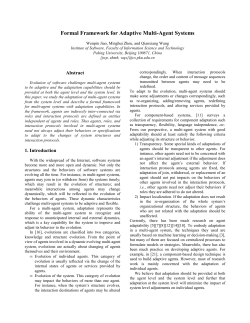 Formal Framework for Adaptive Multi