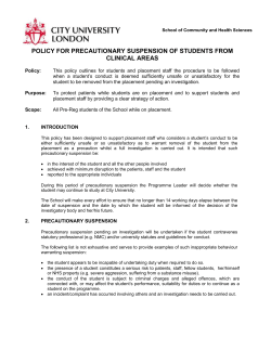 3. Process for Precautionary Suspension and Removal of Student