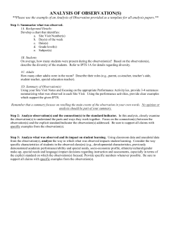 ANALYSIS OF OBSERVATION(S)