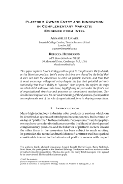 Platform Owner Entry and Innovation in Complementary Markets