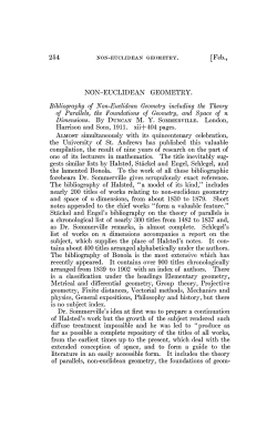 NON-EUCLIDEAN GEOMETRY. Bibliography of Non
