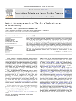 Is timely information always better? The effect of feedback frequency