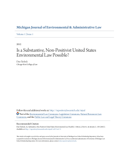 Is a Substantive, Non-Positivist United States Environmental Law