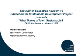 The Higher Education Academy`s Education for Sustainable