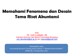 Memahami Fenomena dan Desain Tema Riset