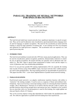 parallel training of neural networks for speech recognition