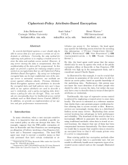 Ciphertext-Policy Attribute-Based Encryption