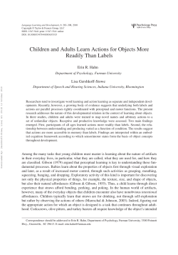 Children and adults learn actions for objects more readily than labels