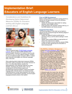 Implementation Brief for Educators of ELLs