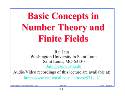 Basic Concepts in Number Theory and Finite Fields