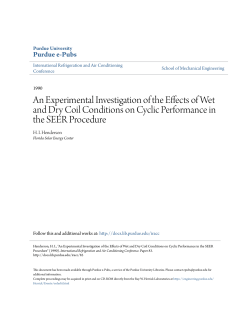 An Experimental Investigation of the Effects of Wet - Purdue e-Pubs