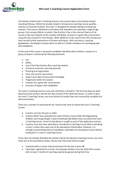 Irish Hockey Coach Education