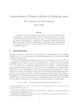 Connectedness of Poisson cylinders in Euclidean space