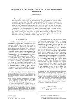 desperation or desire? the role of risk aversion in marriage