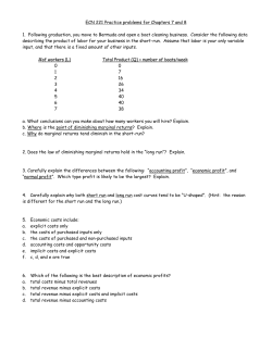 ECN 221 Practice problems for Chapters 7 and 8