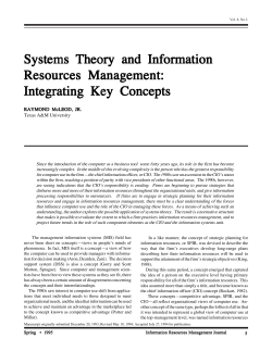 Systems Theory and Information Resources Management