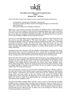 The Who`s Next Show and Tranoi Preview Paris January 25 &ndash; 28 2014