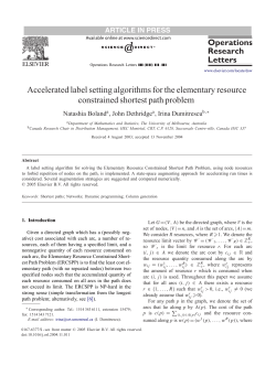 Operations Research Letters Accelerated label setting algorithms for