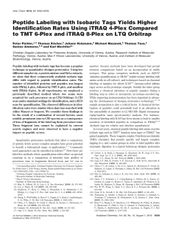 Peptide Labeling with Isobaric Tags Yields Higher Identification