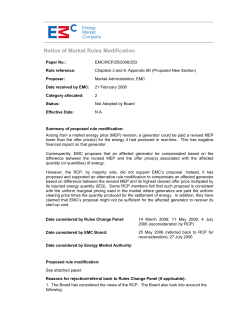 Notice of Market Rules Modification