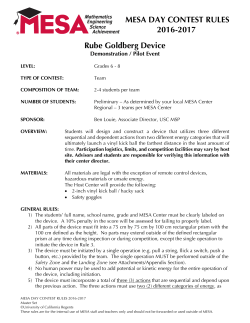 MESA DAY CONTEST RULES 2016