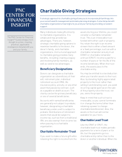 Charitable Giving Strategies