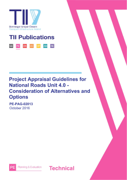 Project Appraisal Guidelines for National Roads