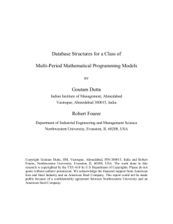 Database Structures for a Class of Multi