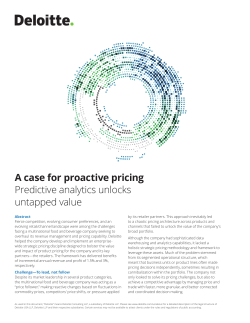 A case for proactive pricing Predictive analytics unlocks