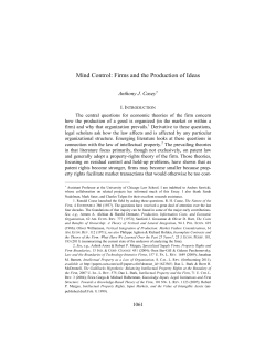 Mind Control: Firms and the Production of Ideas