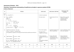Assessment Schedule &ndash; 2016 Chemistry: Demonstrate
