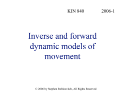 Inverse and forward dynamic models of movement