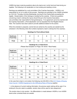 Rankings and Seedings