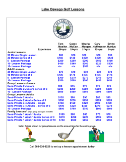 2007 Golf Lessons - Lake Oswego Golf Course