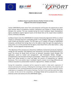 Press Release Caribbean Export Launches Break Point Reality Series