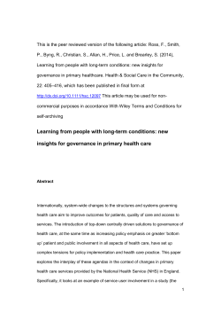 Learning from people with long-term conditions: new insights for