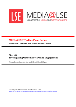 Investigating Outcomes of Online Engagement